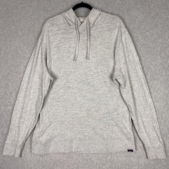 Faherty Sweatshirt Mens XL Light Grey Sunwashed Slub Midweight Organic Hoodie - Picture 2 of 10